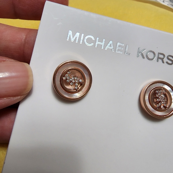 Michael Kors Rose Gold MOP Earrings - Picture 4 of 8